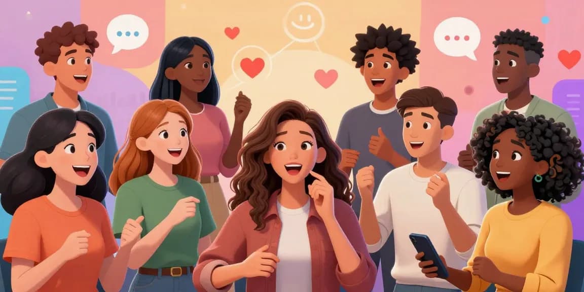 Engaging virtual chat room scene illustrating diverse avatars exploring the concept of an NSFW chat bot.