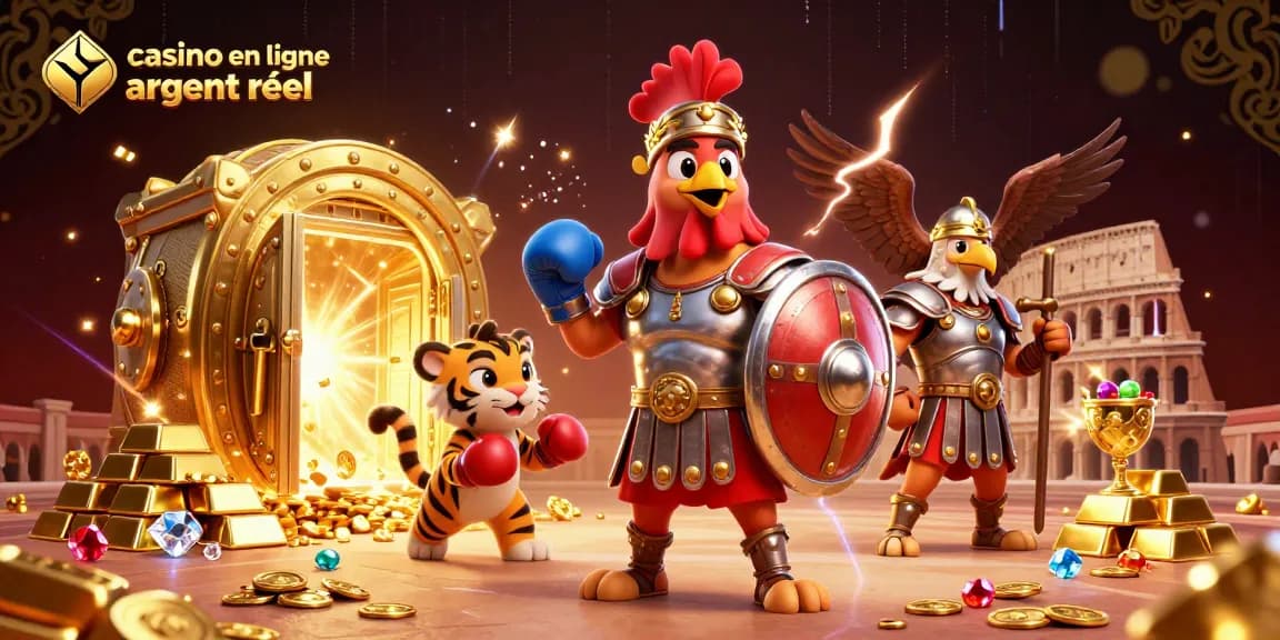 Jouez dans un casino en ligne argent réel avec une illustration dynamique et captivante.
