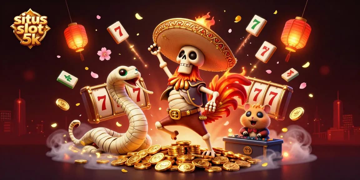 Celebrate big wins at situs slot 5k with vibrant 3D casino characters and symbols.