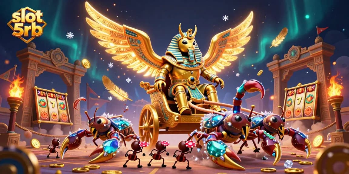 Experience the thrill of slot 5rb with this dynamic, colorful illustration of casino elements.