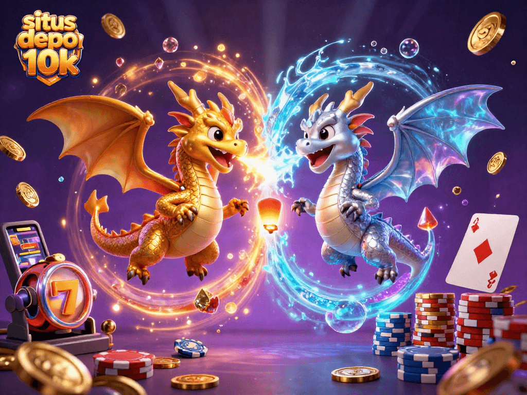 Experience thrilling gameplay with situs depo 10k in this vibrant 3D casino scene.