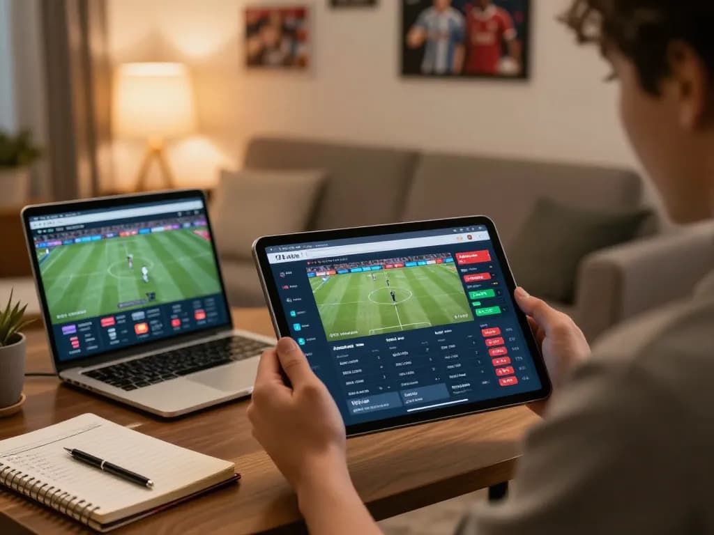 Engage in online betting for sports from home with user-focused tablet interface showcasing real-time server thailand odds.