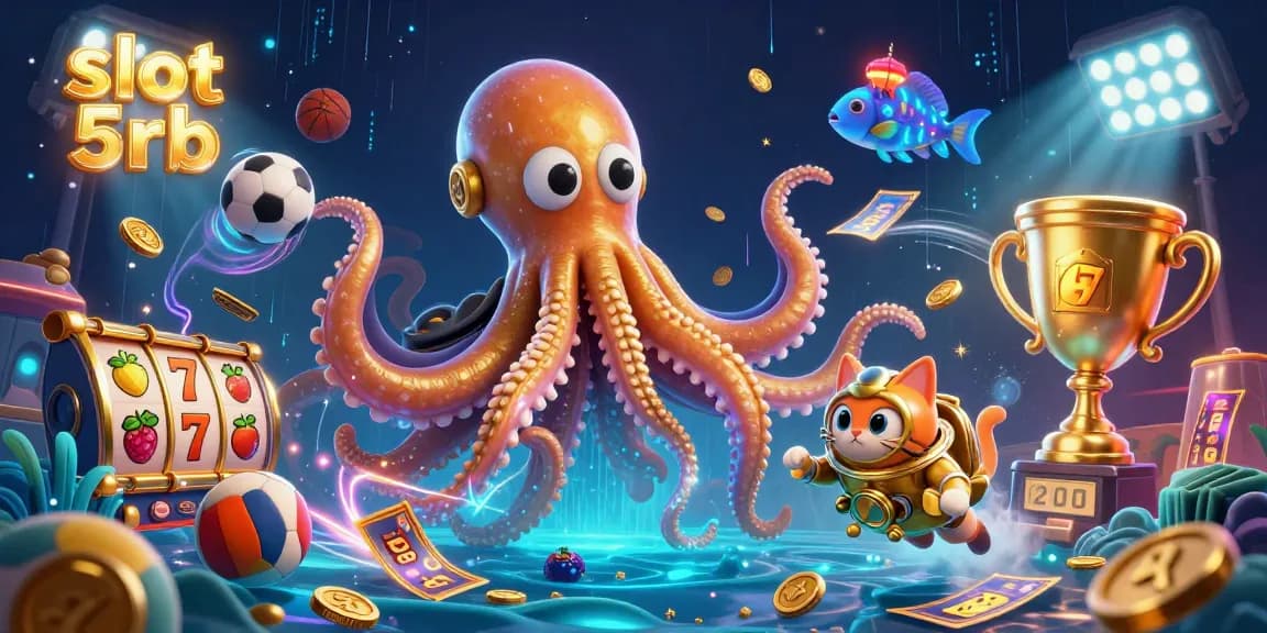 Experience the excitement of slot 5rb with dynamic 3D illustrations of sinking treasures and gaming elements.