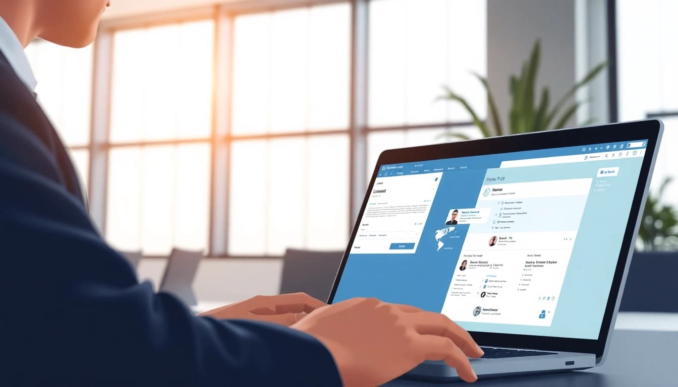 Utilize a linkedin email enrichment tool for seamless email discovery in a modern office.