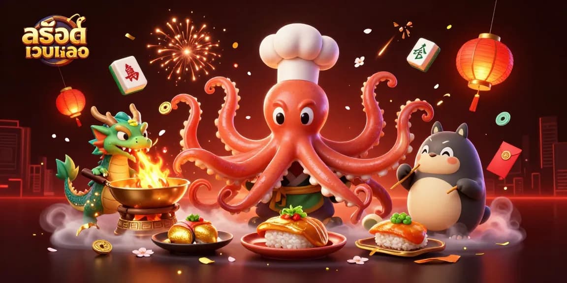 Engage in สล็อตเว็บตรง excitement with a vibrant casino-themed 3D illustration showcasing dynamic characters and elements.