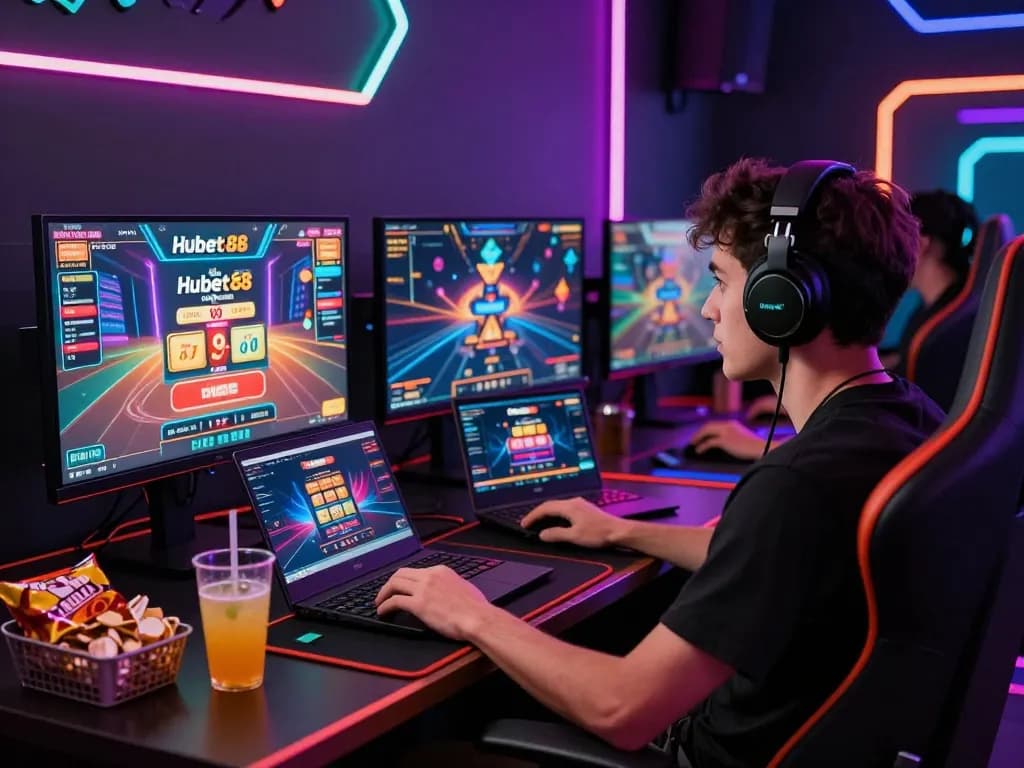 Exciting gaming setup showcasing CSKH 24/7 hubet88 promotions and thrilling gameplay.
