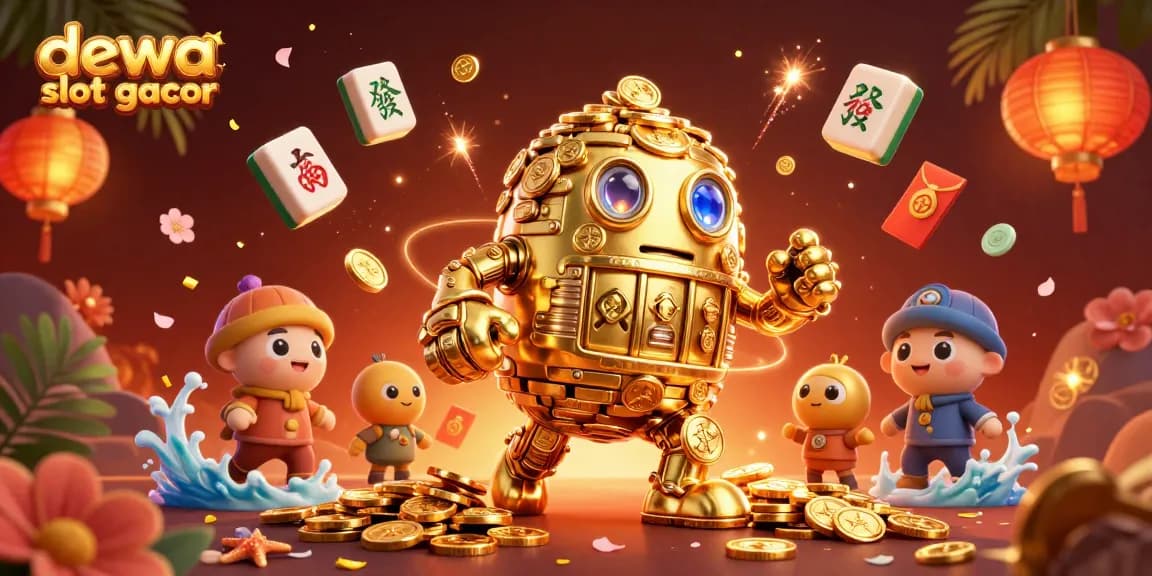 Menangkan lebih banyak di dewa slot gacor dengan gambar karakter golem emas dan elemen permainan menarik.