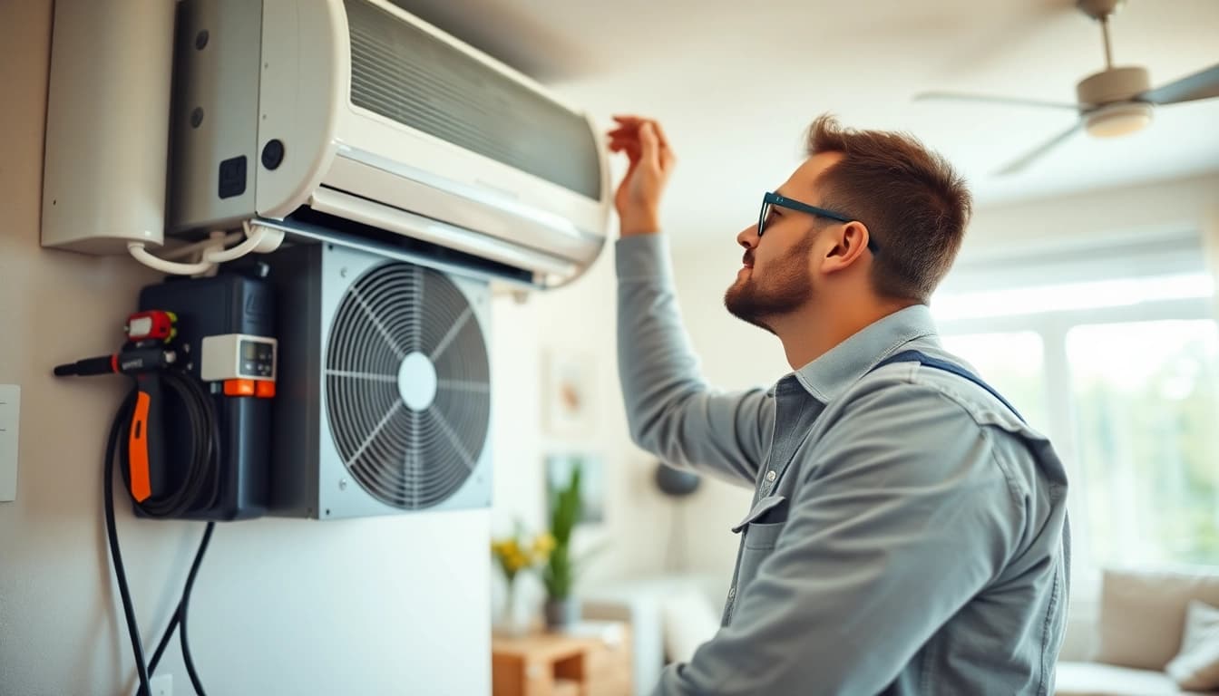 Technician installing HVAC systems in a home, representing trusted hvac dealers.
