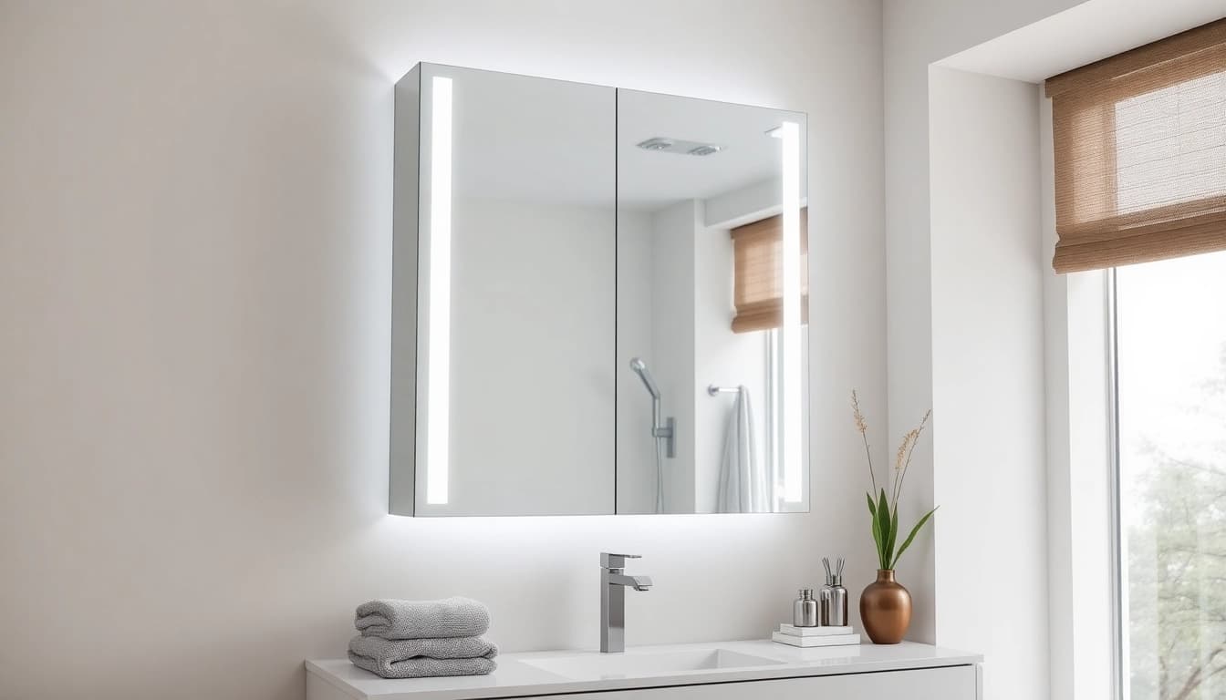Der spiegelschrank led bringt modernes Design und funktionale Beleuchtung ins Badezimmer.