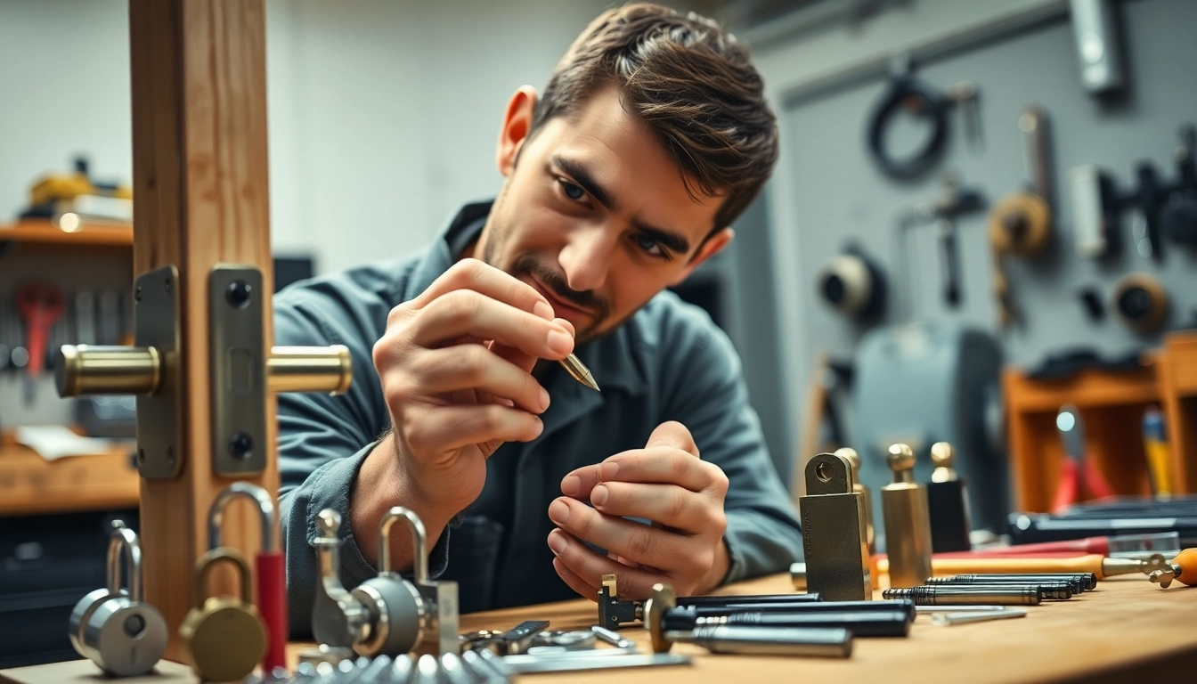 Locksta installation by a skilled technician showing precise craftsmanship in a professional setting.
