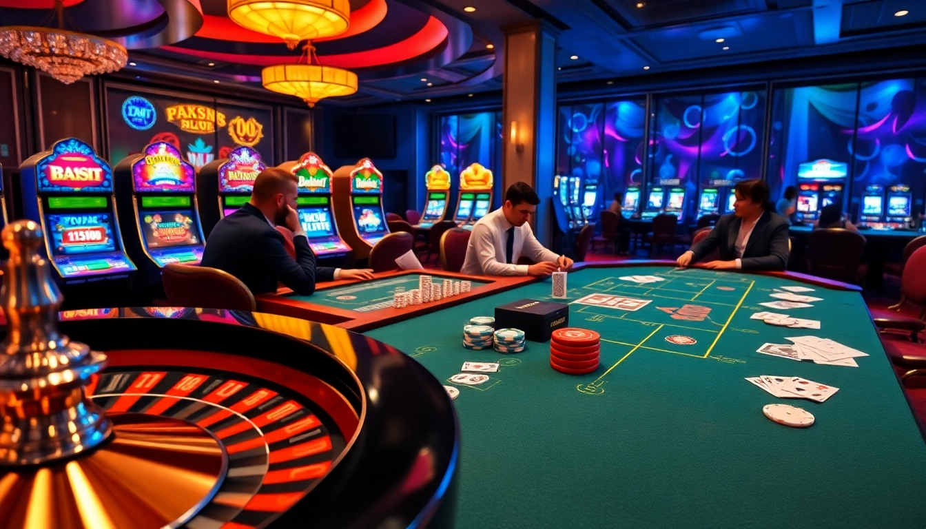 Participez à des jeux de blackjack et de poker animés dans un casino en ligne argent réel France, mettant en avant l'excitation et l'intensité avec des éléments de jeu colorés.