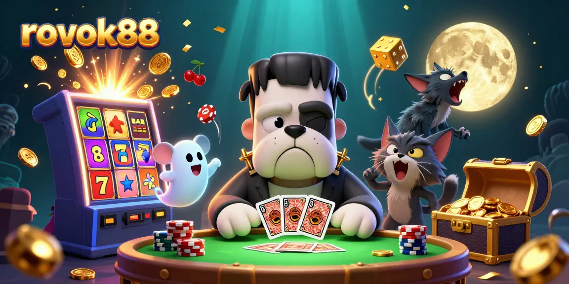 Engage in thrilling gameplay with rokok88, featuring unique 3D casino creatures and vibrant slot elements.