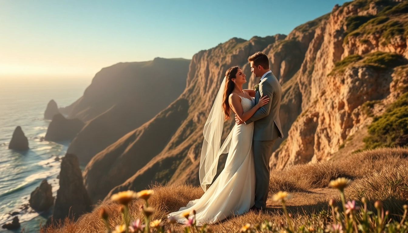 Capture of a couple’s intimate moment in Big Sur wedding photography amid stunning coastal views.