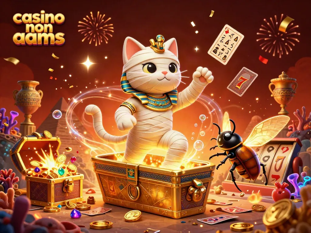 Gioca nei casinò non AAMS con il gatto mummia e il suo scarabeo mentre esplodono tesori e divertimento.