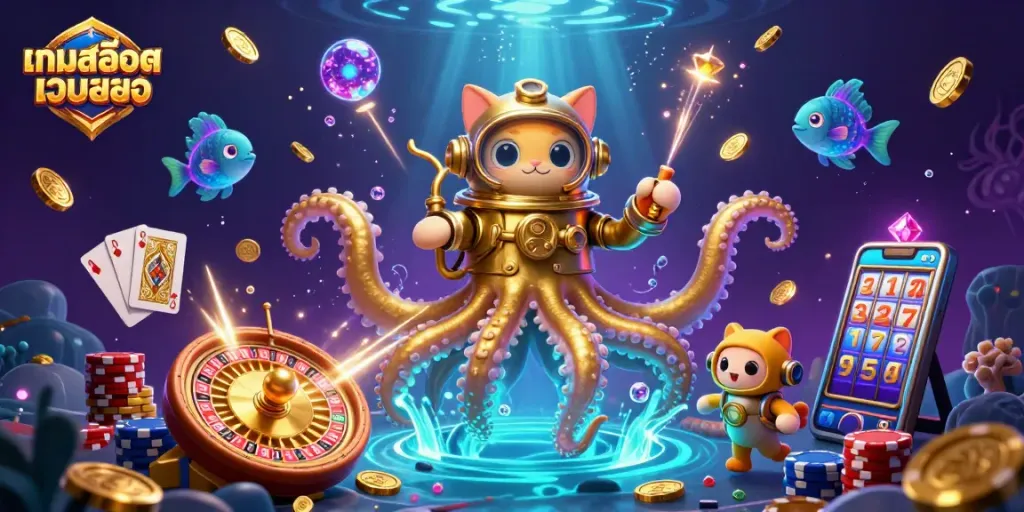 แสดงเกมสล็อตเว็บตรงพร้อมสัตว์ทะเลและเกมคาสิโนที่น่าตื่นเต้น