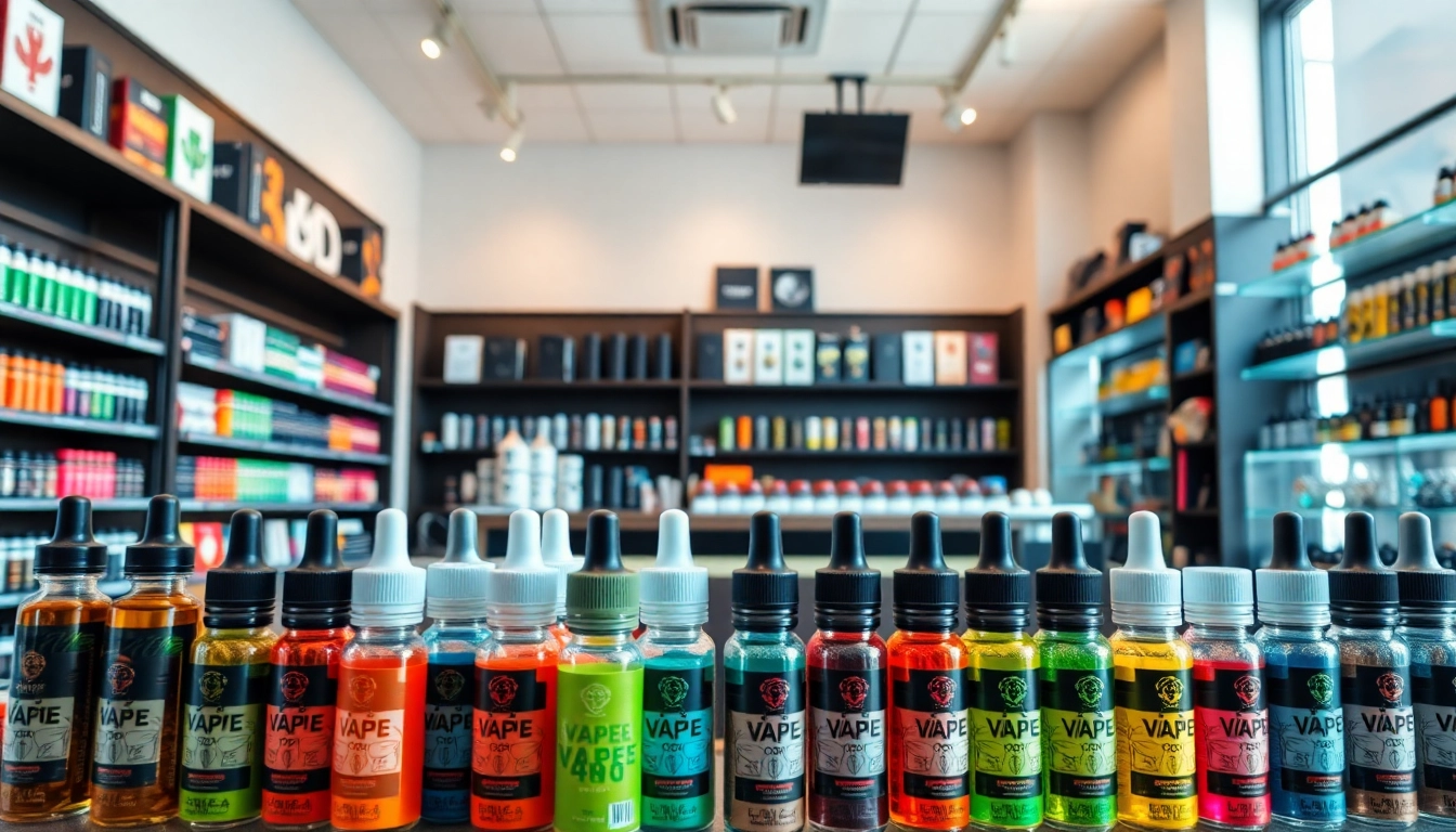 Explore the vibrant interior of Vape Juice Depot with a colorful display of vape products.