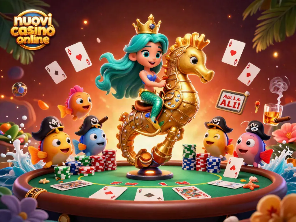 Scopri i nuovi casinò online mentre giochi con la splendida sirena e il suo cavalluccio marino.