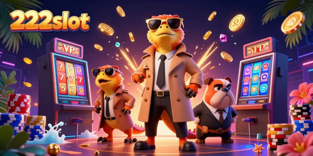 Raptors berpura-pura sebagai manusia masuk ke VIP casino 222slot sambil dikelilingi uang emas dan roulette.