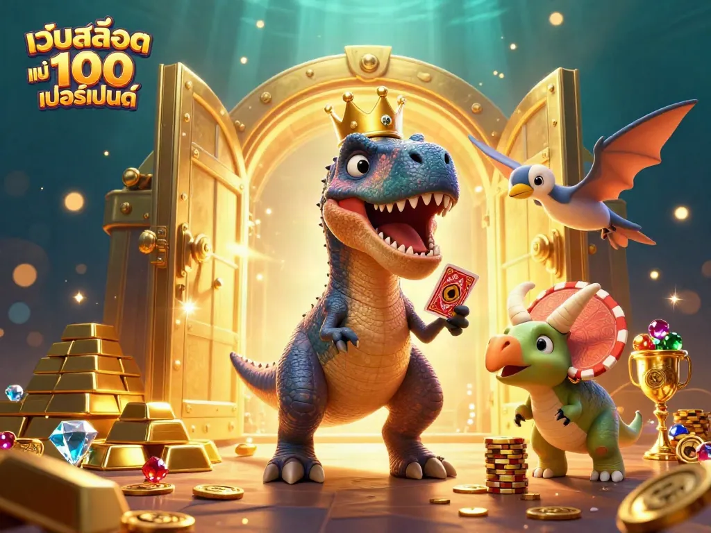 สัมผัสประสบการณ์ เว็บสล็อต แท้ 100 เปอร์เซ็นต์ กับ T-Rex และเพื่อนจัดการชิปทองอย่างมุ่งมั่น
