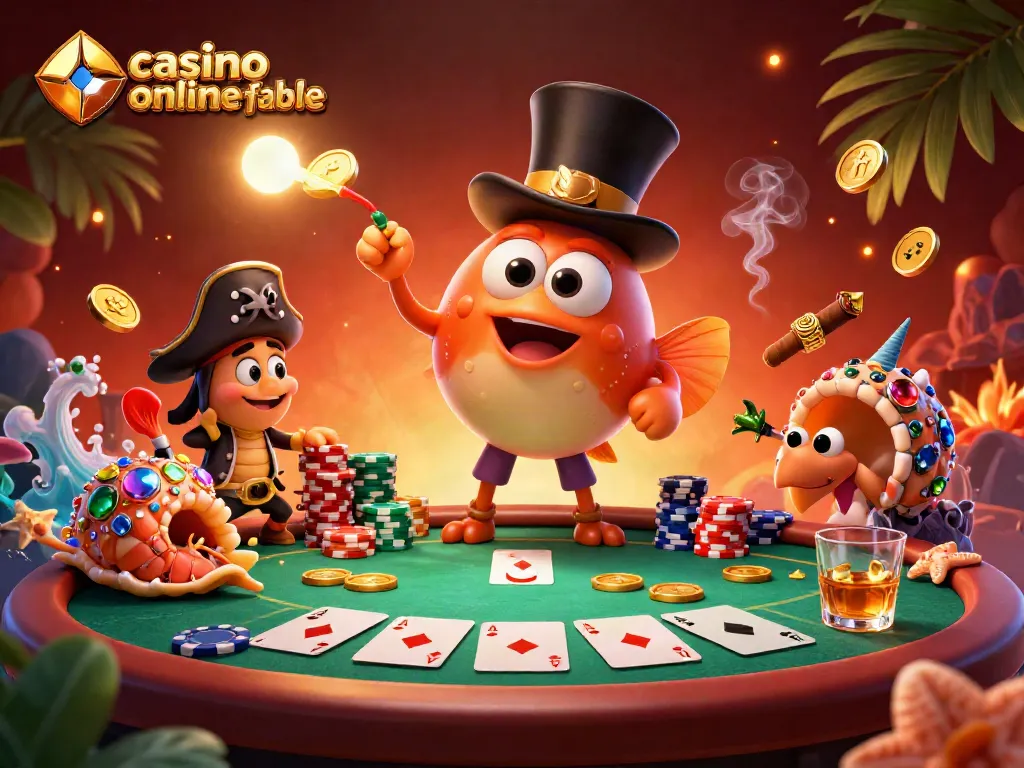 Disfruta de juegos en un casino online fiable mientras la anglerfish y amigos brillan en la escena.