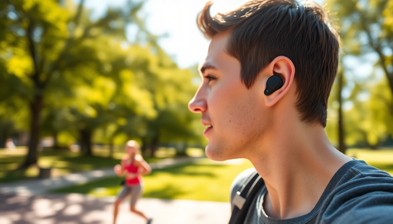 Engaging user with Bone X2 Bone Conduction Headphones in an outdoor environment showcasing active lifestyle.