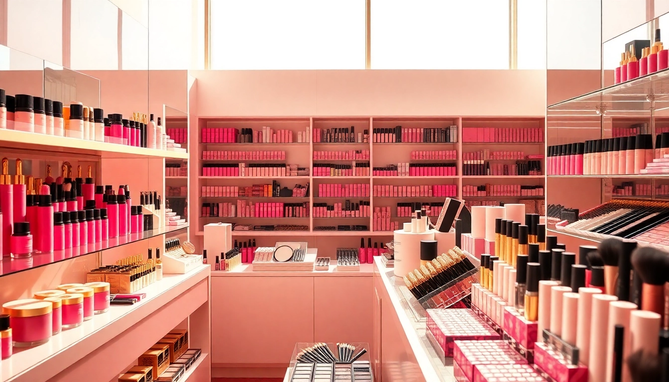 Explore quality makeup wholesale products in a vibrant setup with elegant displays.
