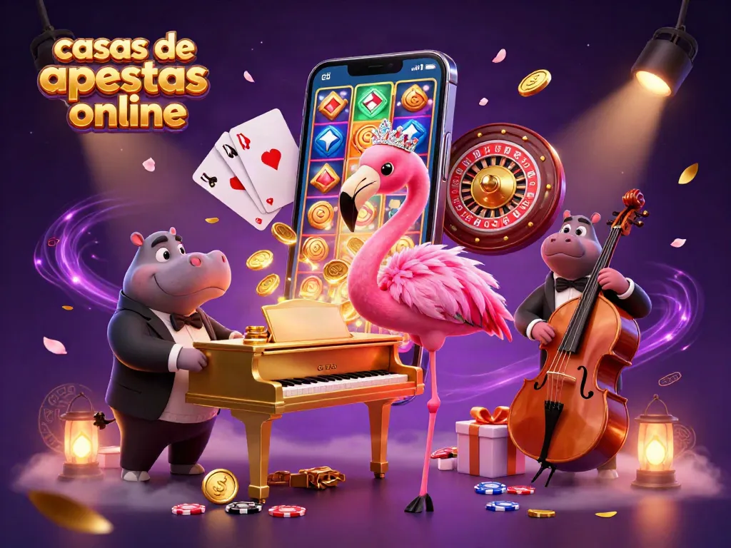 Disfruta de las casas de apuestas online con una cantante flamenca y un bajista, todo en una ilustración 3D vibrante.