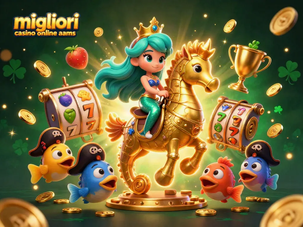 Gioca nei migliori casino online AAMS con slot e jackpot in un'illustrazione colorata e coinvolgente.