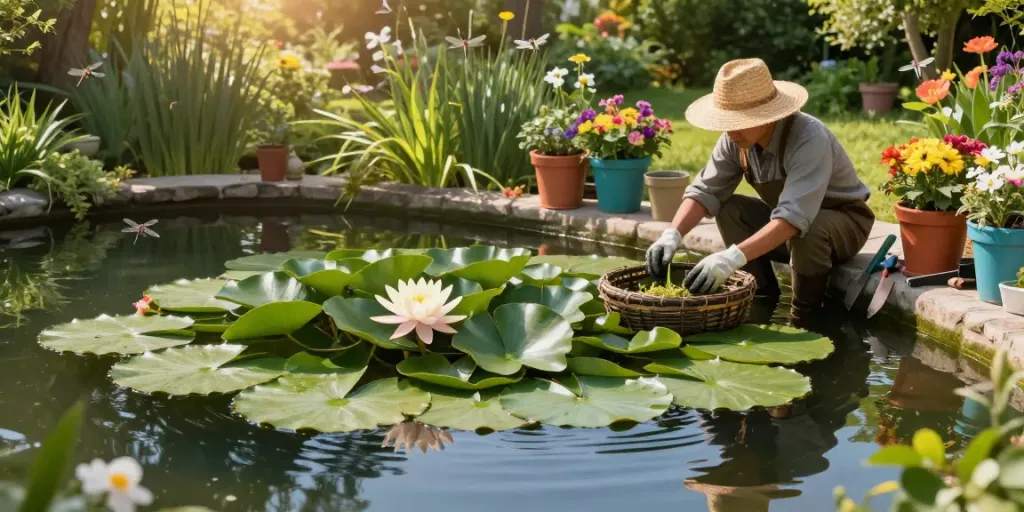 Buy Water Lilies while enhancing a garden pond with vibrant blooms and serene elements.