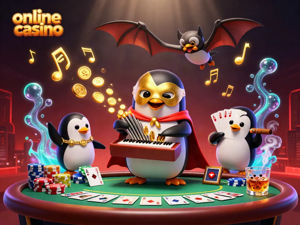 Disfruta de la experiencia única de un casino online mientras juegas con un pingüino fantasma y una acrobacia de murciélagos.