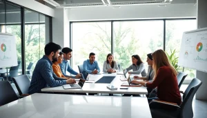 Engaging team brainstorming session on effective smm services strategies.