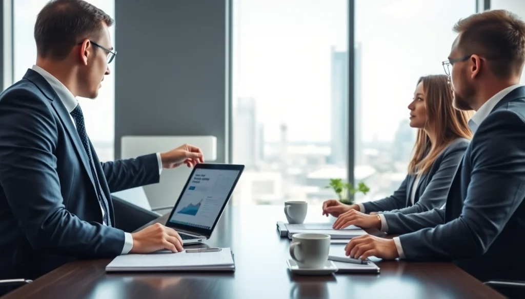 Engaged clients receiving tax planning and wealth management advice from a professional financial planner.