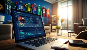 Engaging online sportsbooks India interface showcasing live sports betting options on a sleek laptop.