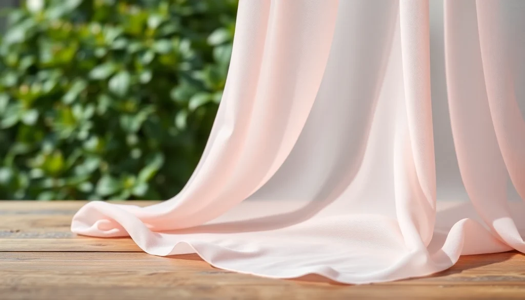 Verken de nuances van mousseline stof met een zachte, elegante draping.