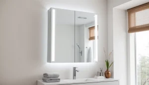 Der spiegelschrank led bringt modernes Design und funktionale Beleuchtung ins Badezimmer.