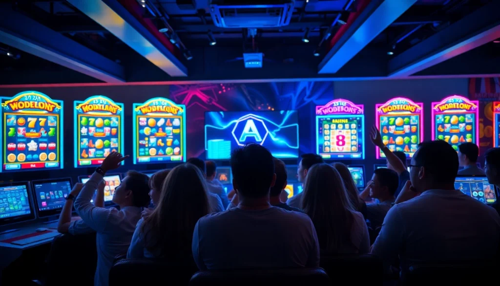 Situs kode4d online gaming community engaging in thrilling slot games with vibrant visuals