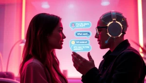 Engaging user interface for sex chat ai featuring intimate dialogue with AI character in a warm, inviting ambiance.