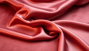 Bekijk satijn stof met een glanzende afwerking en elegante textuur.