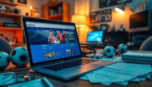 Engaging setup of online sportsbooks South Carolina with betting slips and memorabilia in a cozy office.