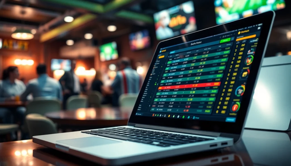 Explore online sportsbooks Oklahoma options while engaging with enthusiastic sports fans at a lively bar.