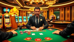 Experience thrilling gaming at GO88 with a professional dealer and vibrant casino atmosphere.