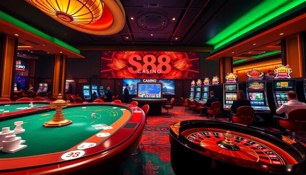 Experience the thrill at S88 Casino with vibrant gaming tables and dynamic players.