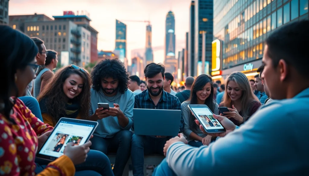 Discover OnlyFans Nearby Creators in a bustling, vibrant cityscape with diverse content creators.