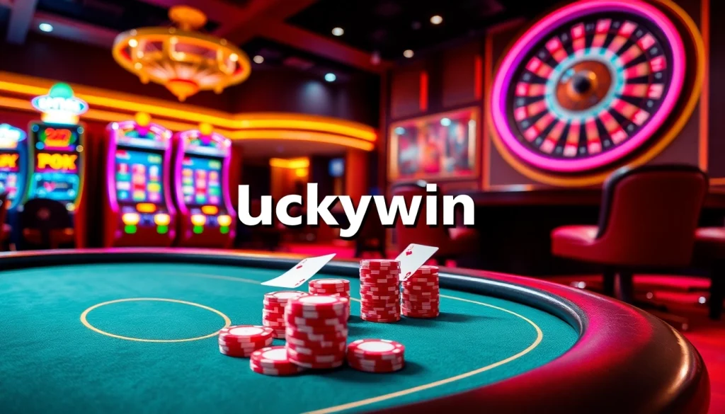 Experience top-tier gaming action at Luckywin with vibrant slot machines and exciting poker gameplay.