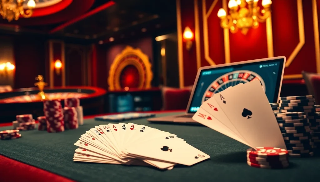 Players engaging with the luxury of gambling at https://xx88.nl/ with poker chips and roulette in a sophisticated setting.