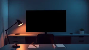 Enhance focus and reduce eye strain with a black screen displayed in a modern workspace.